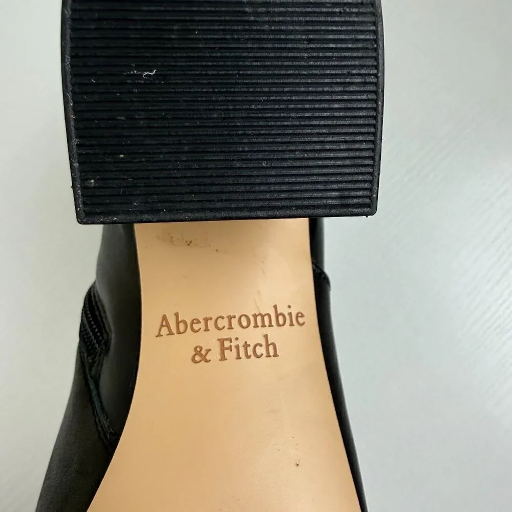 EUC Abercrombie & Fitch Vivianne Black Soft Leather Ankle Boots